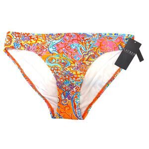 Lauren Ralph‎ Lauren Bikini Bottom Hipster Sz 12 Multi Amara Patchwork Tropical